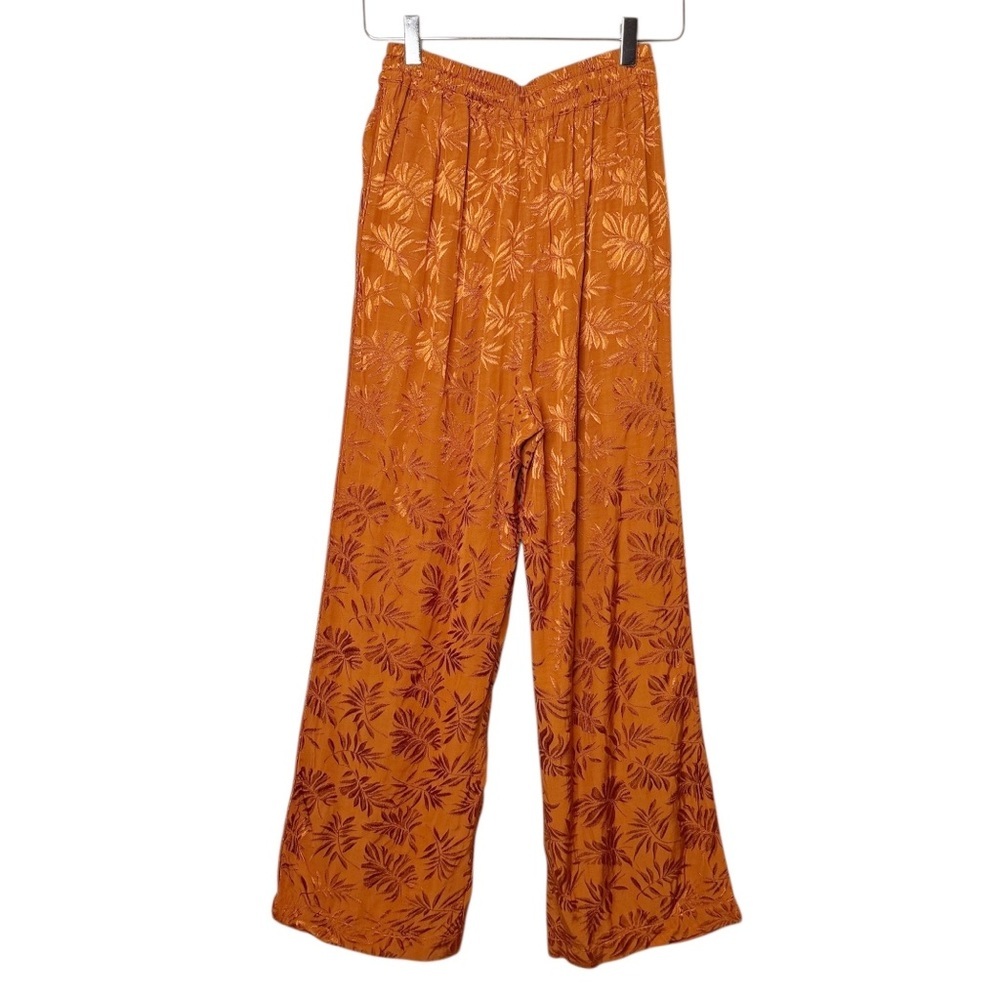 L*Space In Your Dreams Rust Floral Satin Lounge Resort Pants Pajama Sz S - Picture 9 of 13